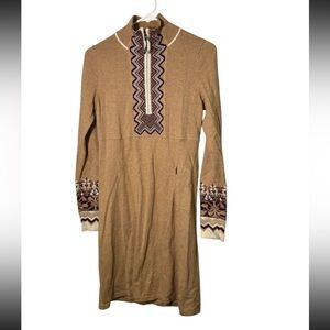 Athleta Small Tan Alps‎ Snow Cat Sweater Dress